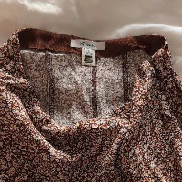 Madewell Brown Pleated A-Line Skirt - Picture 2 of 5